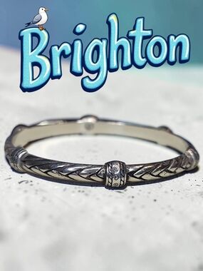 Brighton Retired "Sierra" Scroll Braided Bangle Bracelet EUC